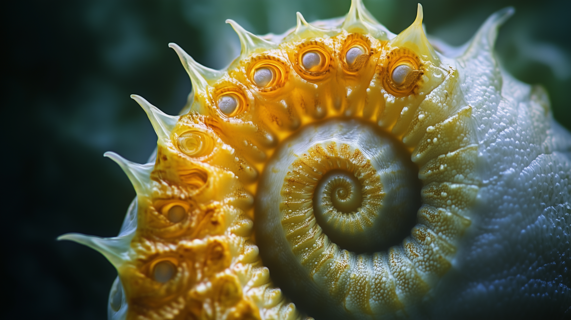 A captivating HD desktop wallpaper featuring a shell design that elegantly embodies the Fibonacci spiral, showcasing the beauty of nature's patterns.