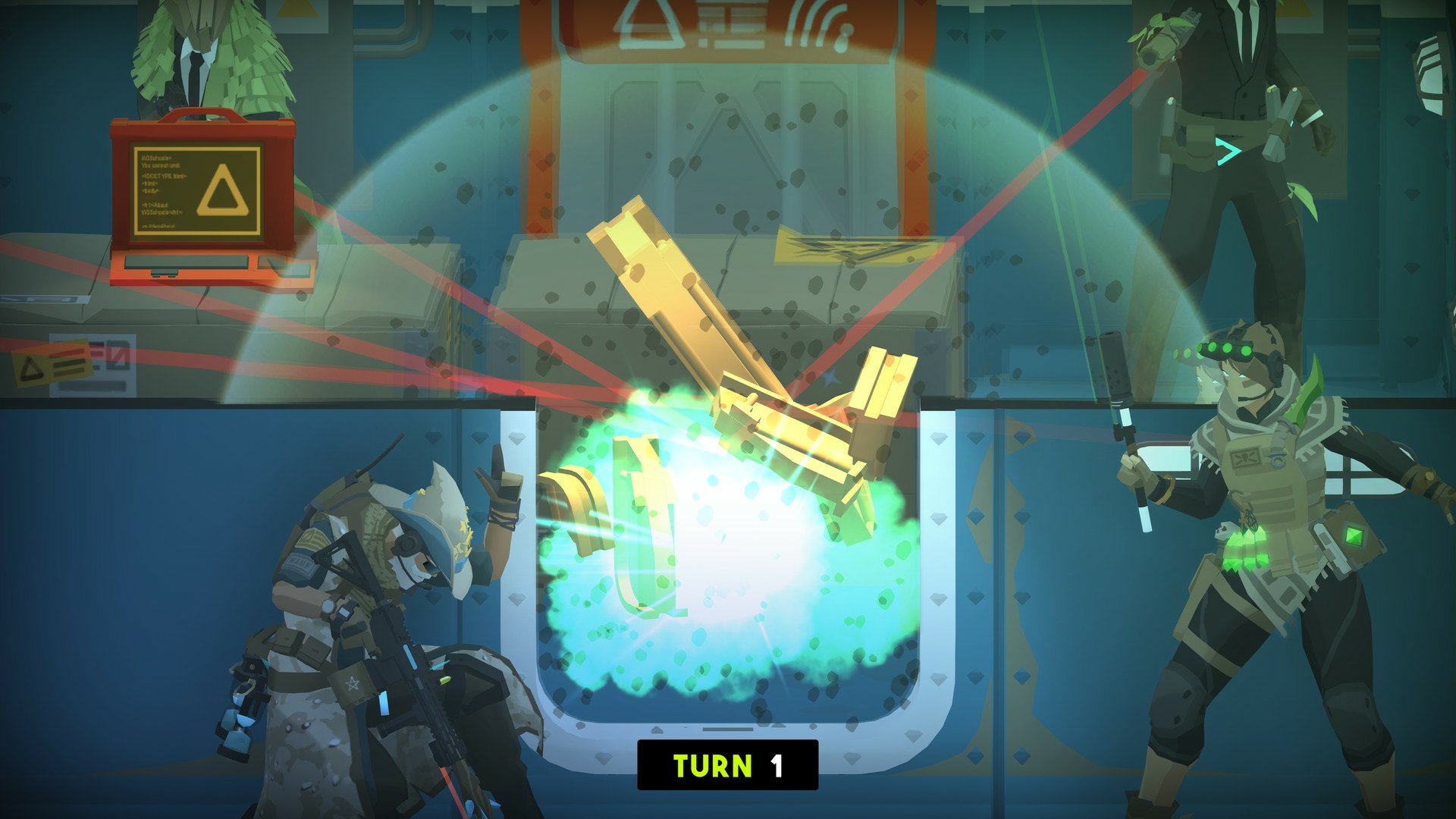 HD desktop wallpaper featuring imagery from the video game Tactical Breach Wizards, showcasing tactical maneuvers and magical elements in an engaging visual style.