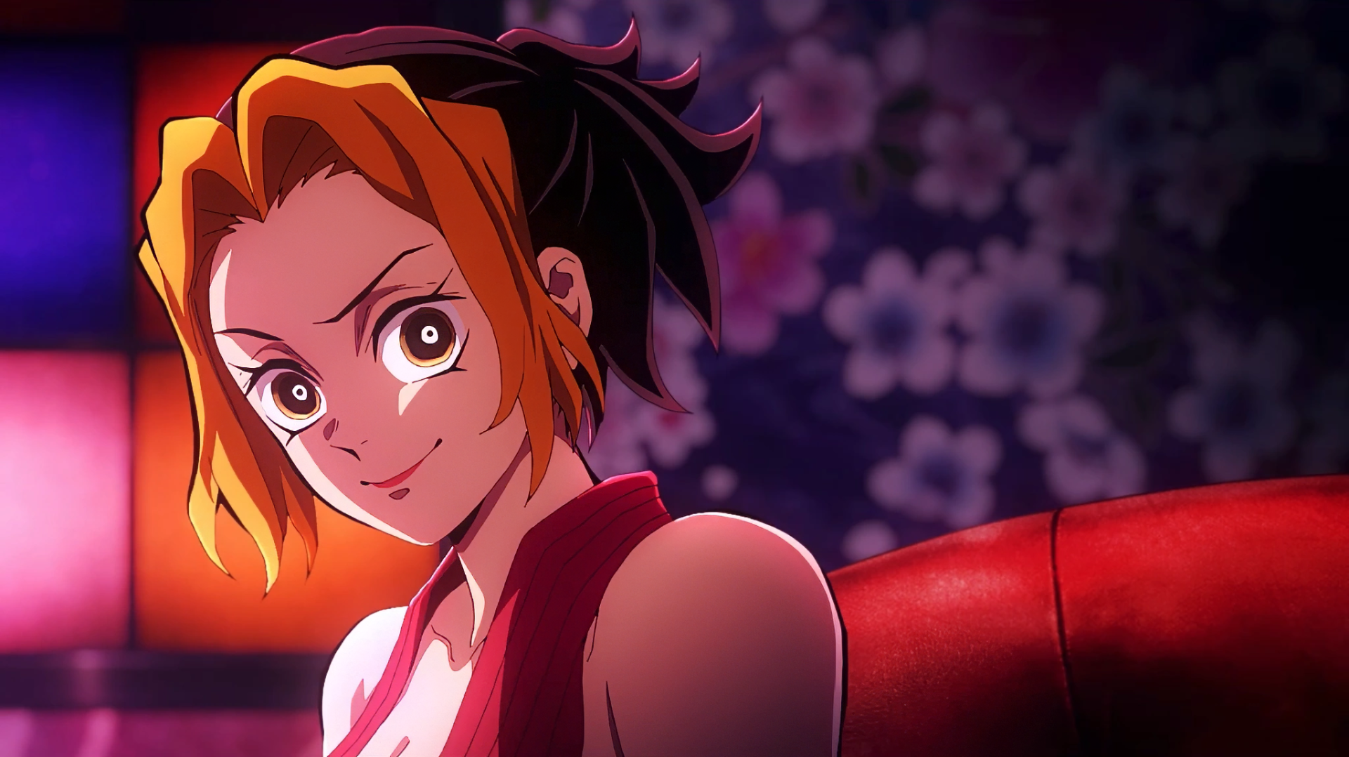 Anime wallpaper featuring Makio from Demon Slayer: Kimetsu no Yaiba, showcasing vibrant colors and dynamic design for a striking HD background.