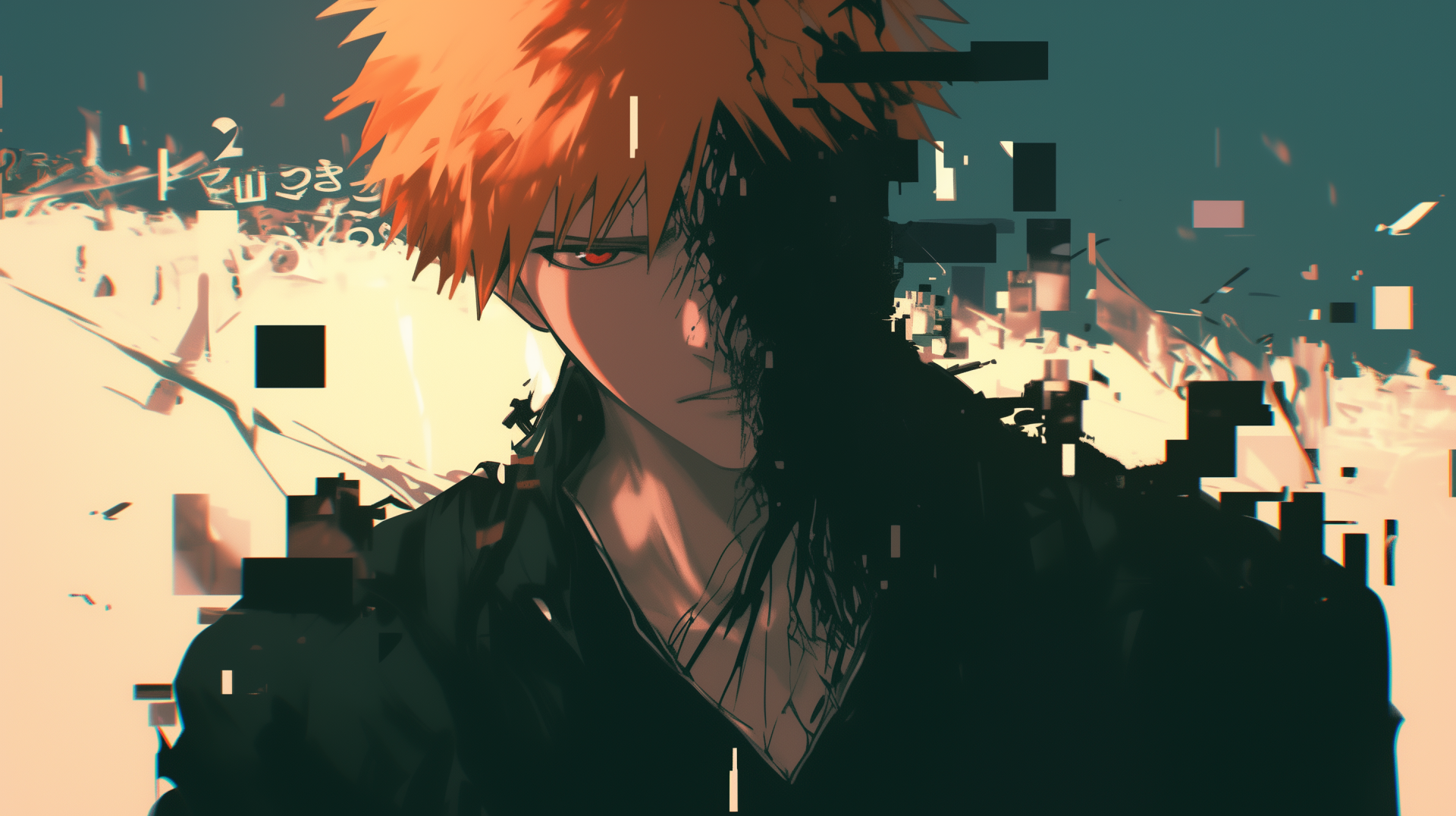 HD desktop wallpaper featuring Ichigo Kurosaki from the anime Bleach, showcasing the character in a dynamic pose against a vibrant backdrop.