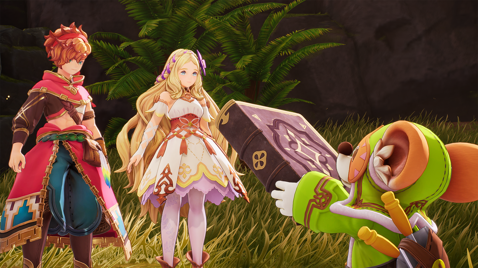 HD desktop wallpaper featuring artwork from the video game Visions of Mana, showcasing a vibrant and dynamic scene from the beloved franchise.