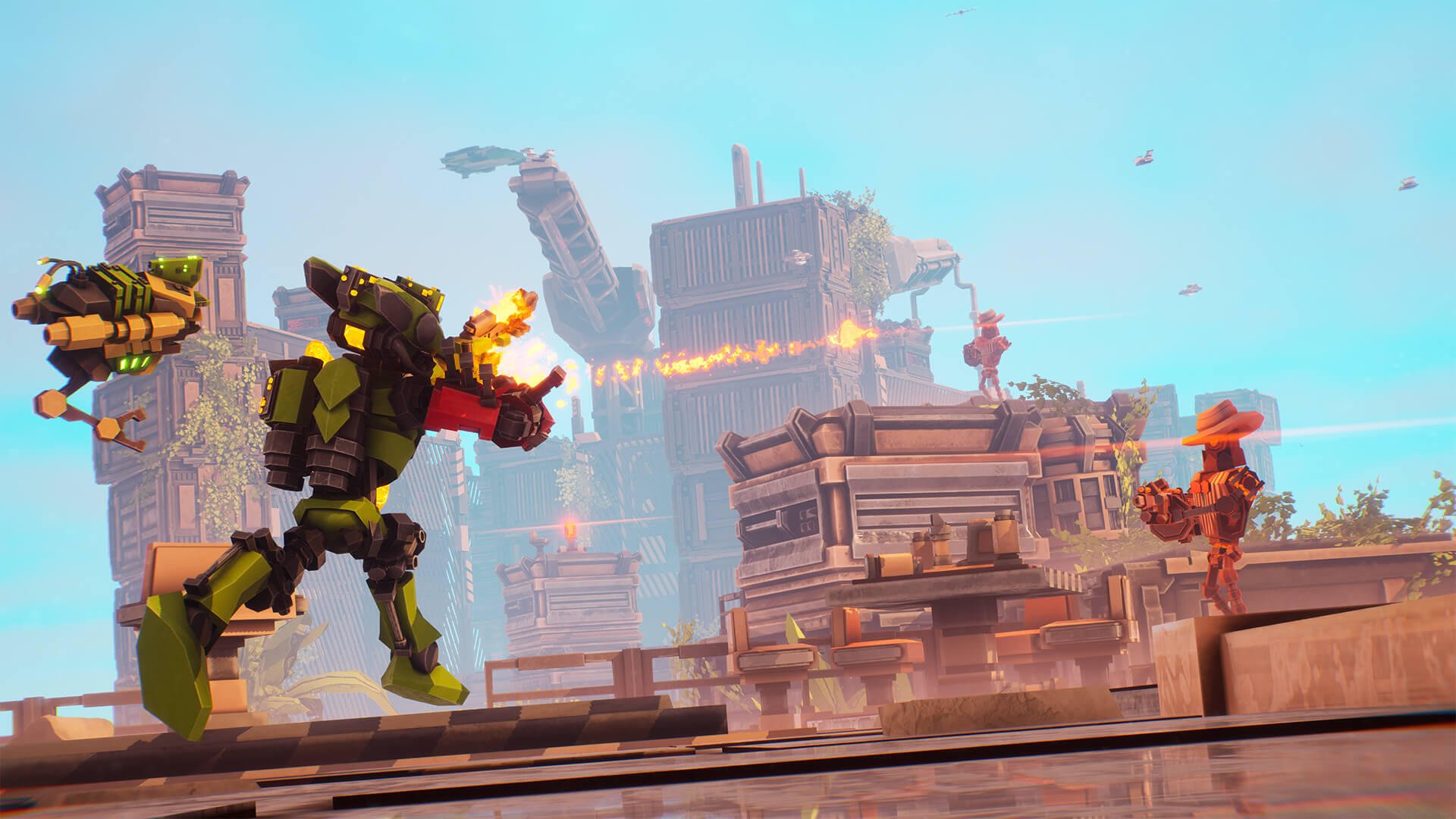 HD desktop wallpaper featuring Akimbot, capturing the essence of video gaming with striking visuals. A vibrant background that enhances your gaming setup.