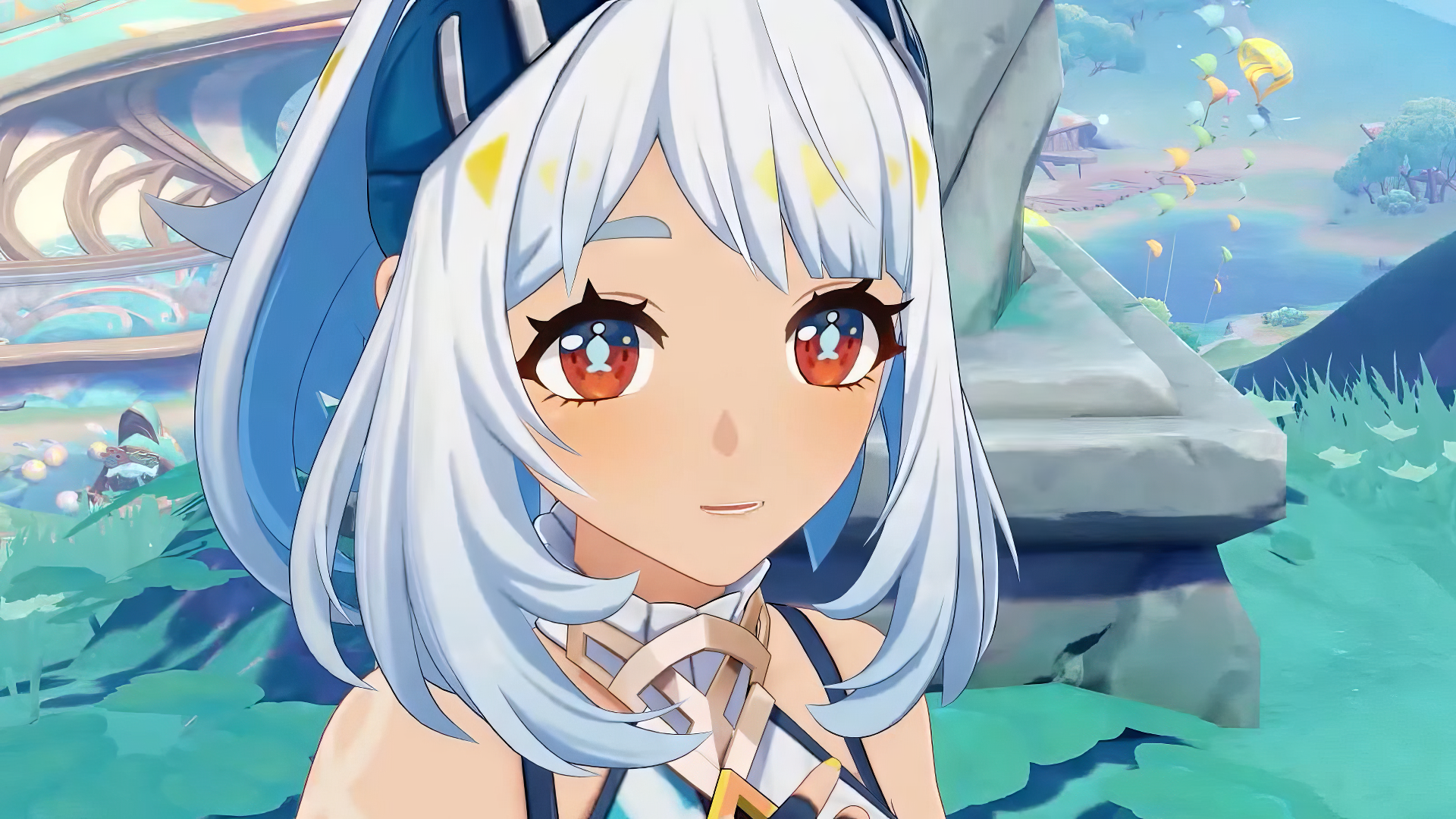 HD desktop wallpaper featuring Mualani from Genshin Impact, showcasing vibrant visuals inspired by the popular video game. An excellent choice for fans of the series.