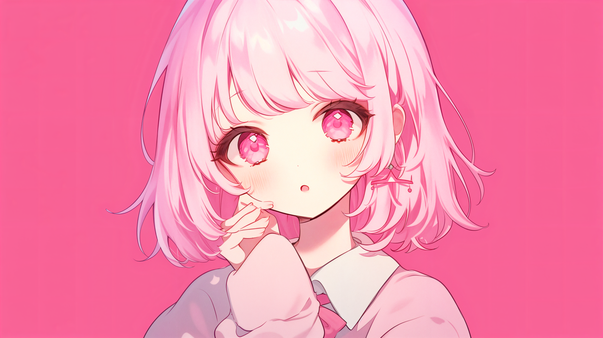 4K Ultra HD Wallpaper of a Charming Pink Anime Girl by CelestialCanvas