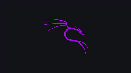 HD desktop wallpaper featuring a stylized purple Kali Linux dragon logo on a black background, merging themes of Kali Linux, .hack, and Linux.