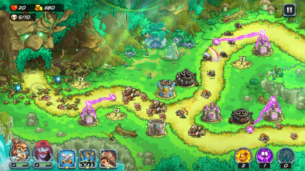 HD desktop wallpaper featuring artwork from the video game Kingdom Rush 5: Alliance, showcasing vibrant graphics and iconic characters from the series.