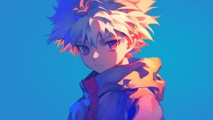 Anime HD wallpaper featuring Killua Zoldyck from Hunter x Hunter, showcasing vibrant colors and dynamic artwork to enhance your desktop background.
