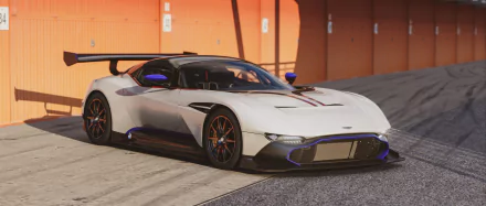 An Aston Martin Vulcan is showcased in this HD desktop wallpaper, highlighting the striking design of this luxury vehicle against a sleek background.