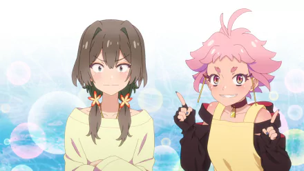 HD anime desktop wallpaper featuring characters Masaki and Live from Mayonaka Punch, showcasing vibrant colors and dynamic expressions.