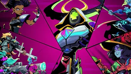 A high-definition PC desktop wallpaper featuring a character named Elsie from a video game, showcasing vibrant colors and dynamic design elements.