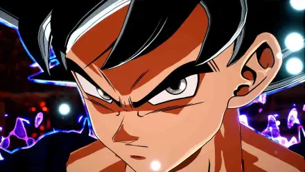 A vivid HD desktop wallpaper featuring a close-up of a character from the video game DRAGON BALL: Sparking! ZERO, showcasing intense determination and dynamic energy.