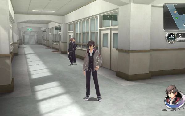 HD desktop wallpaper featuring artwork from the video game Tokyo Xanadu eX+. A vibrant backdrop showcasing the game's unique visuals and atmosphere.