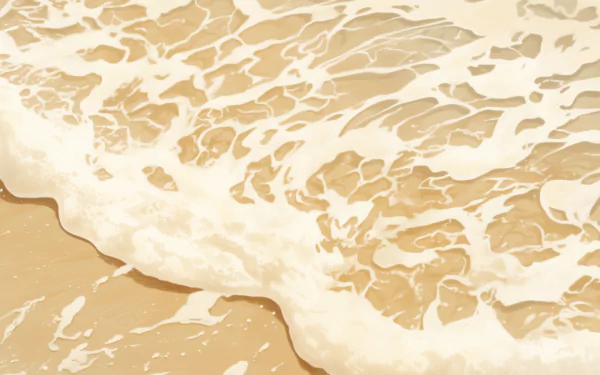 A serene HD desktop wallpaper featuring gentle ocean waves lapping against a sandy beach, creating a tranquil beach atmosphere.