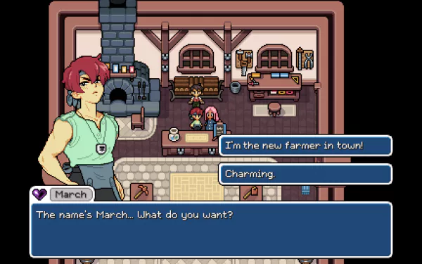 This HD desktop wallpaper features stunning visuals from the video game Fields of Mistria, capturing its vibrant landscapes and enchanting atmosphere.