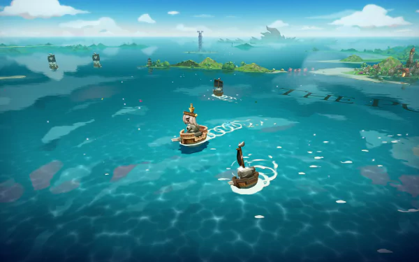 HD desktop wallpaper featuring vibrant visuals from the video game Cat Quest III, showcasing a whimsical and adventurous cat-themed world.