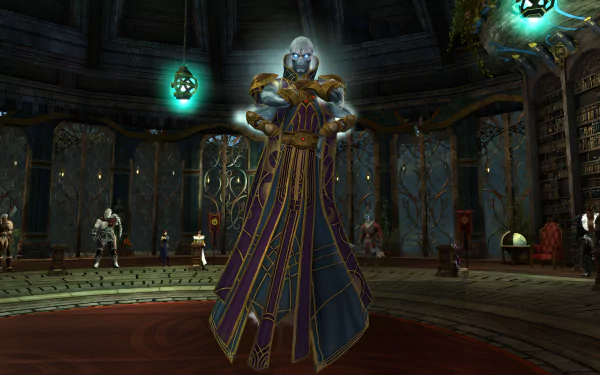 A vibrant HD desktop wallpaper featuring scenes from the Janthir Wilds in the video game Guild Wars 2, showcasing the lush, mystical landscape typical of the game.