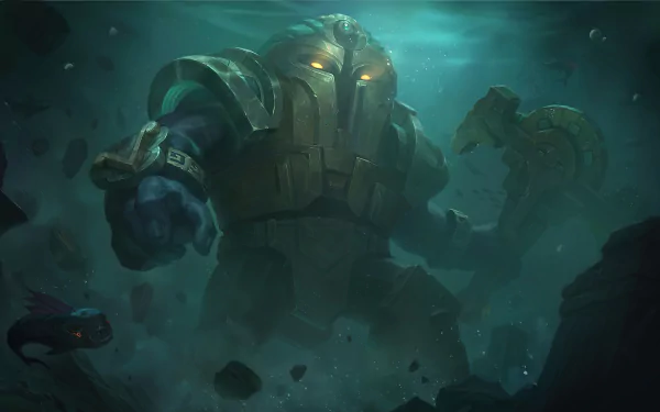 HD desktop wallpaper featuring Nautilus from League of Legends and Legends of Runeterra, showcasing stunning visuals from the popular video game universe.