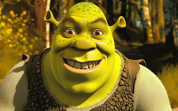 A vibrant HD desktop wallpaper featuring Shrek, the beloved character from the iconic movie, bringing a fun and whimsical touch to your background.