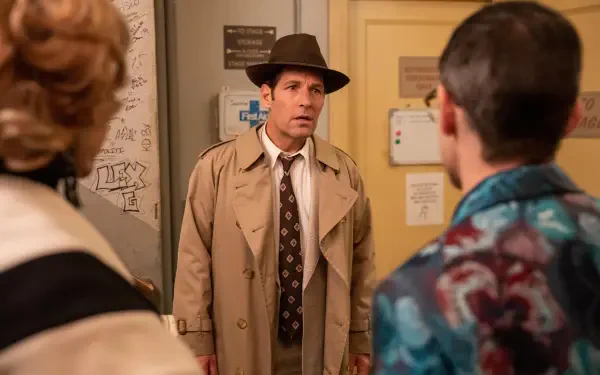 HD desktop wallpaper featuring Paul Rudd from the TV show Only Murders in the Building. A captivating background for fans of the series.