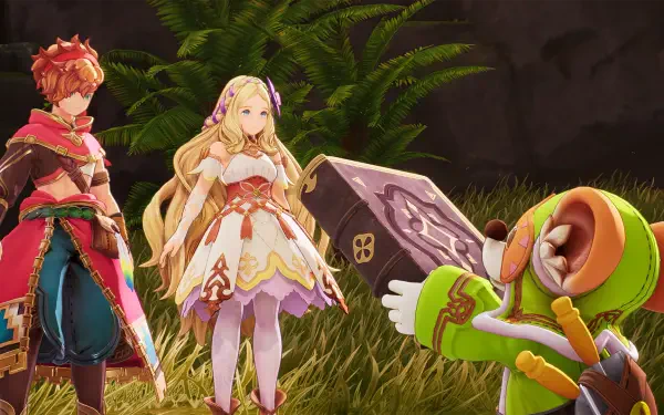 HD desktop wallpaper featuring artwork from the video game Visions of Mana, showcasing a vibrant and dynamic scene from the beloved franchise.