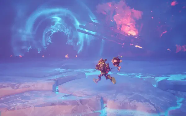 HD desktop wallpaper featuring Akimbot, showcasing a vibrant and engaging video game aesthetic. A striking backdrop for any gaming setup.