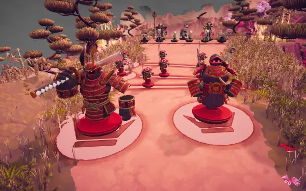 An HD PC desktop wallpaper featuring a vibrant scene from Toy Tactics, showcasing strategically placed toy soldiers in a whimsical, lush environment.