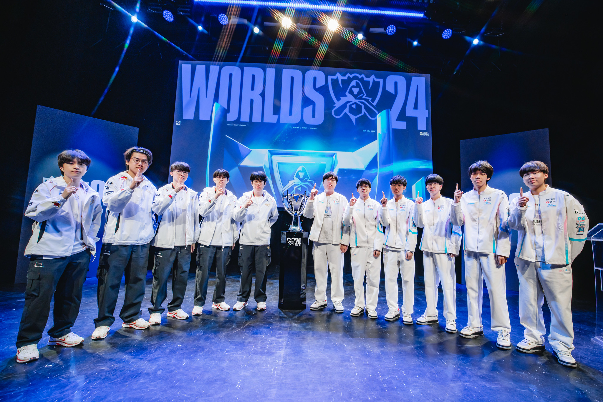 HD Wallpaper of T1's League of Legends Team at Worlds 2024