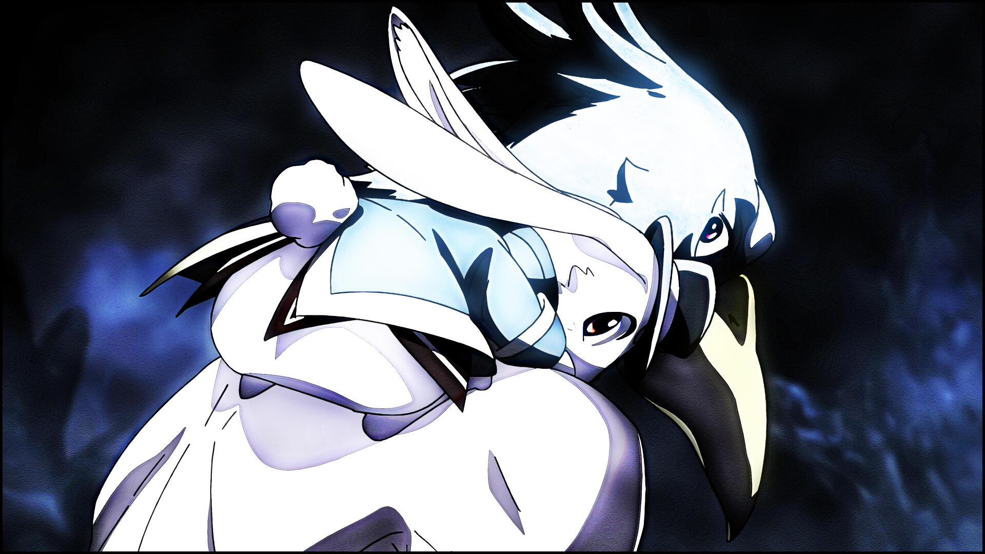 A captivating 4K Ultra HD wallpaper featuring characters Emul and Sunraku from the anime *Shangri-la Frontier*, showcasing vibrant colors and dynamic designs.