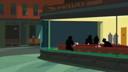 Nighthawks Edward Hopper art gallery HD Desktop Wallpaper | Background Image