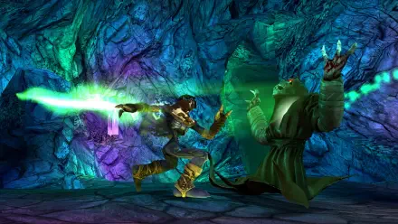 HD wallpaper featuring characters from the video game Legacy of Kain: Soul Reaver 1 & 2 Remastered, set against a vibrant, mystical cave backdrop.
