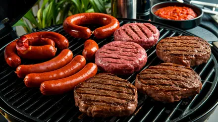 barbecue food grilling burger sausage HD Desktop Wallpaper | Background Image