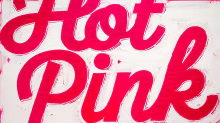 A vibrant hot pink design featuring bold typography, presented as a 4K Ultra HD PC desktop wallpaper and background, adding a striking touch to your screen.