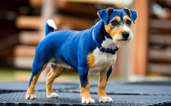 A vibrant Jack Russell Terrier stands confidently on a textured surface, showcasing its distinctive coat colors. This image serves as a stunning 4K Ultra HD desktop wallpaper and background.
