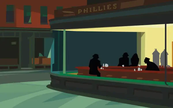 Nighthawks Edward Hopper art gallery HD Desktop Wallpaper | Background Image