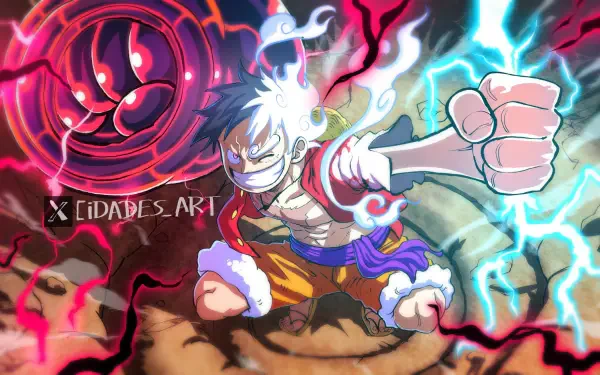 Anime One Piece Monkey D. Luffy Gear 5 (One Piece) Haki (One Piece) HD Desktop Wallpaper | Background Image