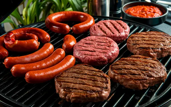 barbecue food grilling burger sausage HD Desktop Wallpaper | Background Image