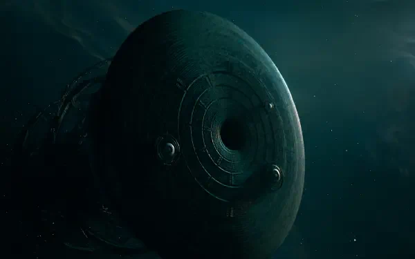 A dark, atmospheric HD wallpaper showcasing a mysterious, spherical structure from the video game Exodus (2024), surrounded by a starry space backdrop.