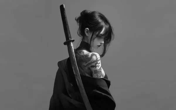 katana Anime girl anime girl HD Desktop Wallpaper | Background Image