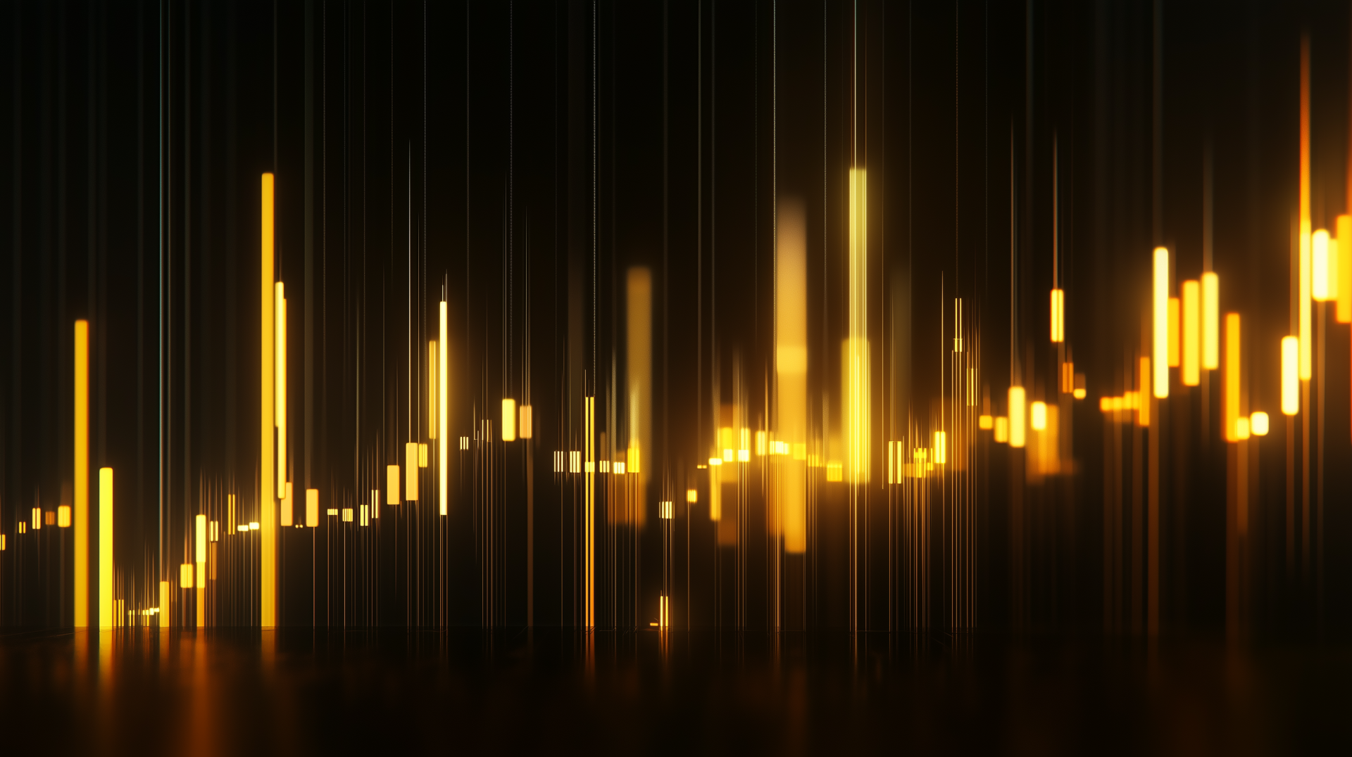 A vibrant stock market chart features yellow and light elements against a dark background, creating an engaging HD desktop wallpaper for finance enthusiasts.
