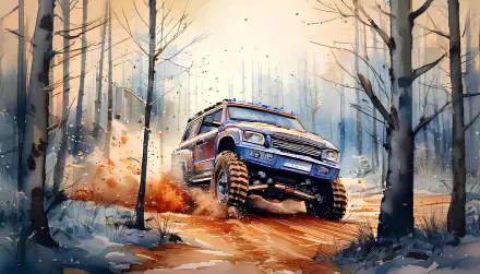 SUV car adventure traveler art gallery HD Desktop Wallpaper | Background Image