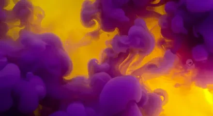 A vibrant 4K Ultra HD desktop wallpaper featuring swirling purple and yellow hues, evoking the dynamic essence of chemistry.