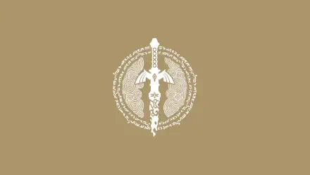 The Legend of Zelda: Tears of the Kingdom emblem displayed on a minimalist beige background in 4K Ultra HD resolution for PC desktop.