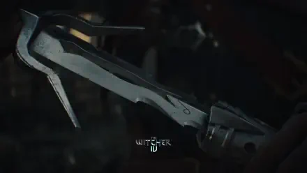 4K Ultra HD PC wallpaper of a detailed dagger from the video game The Witcher IV, set against a dark, moody background highlighting the blade's craftsmanship.