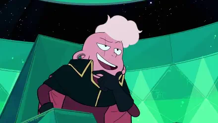 HD PC desktop wallpaper featuring a character from the TV show Lars of the Stars, set against a vibrant, starry space background.