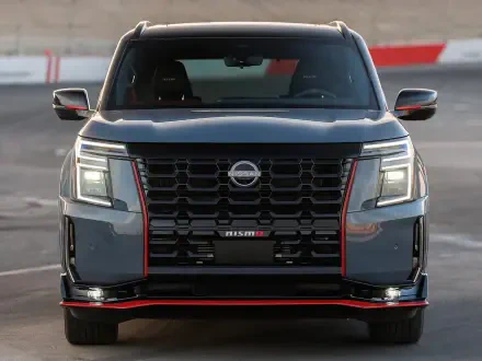 Front view of a Nissan Armada NISMO SUV in an HD PC desktop wallpaper and background.