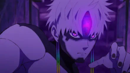 Anime Dandadan Jin Enjouji purple anime HD Desktop Wallpaper | Background Image