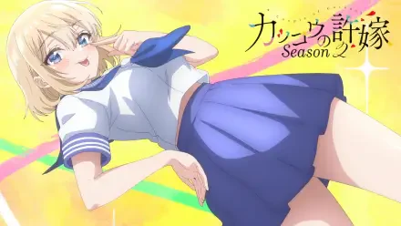 HD anime desktop wallpaper featuring Sachi Umino from A Couple of Cuckoos Season 2 in a vibrant, colorful background.