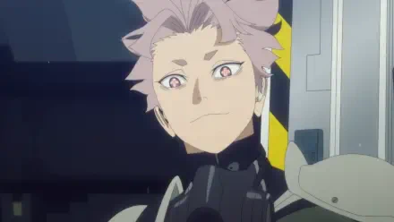 HD PC desktop wallpaper featuring Gen Narumi from the anime Kaiju No. 8, showcasing his confident expression against a futuristic background.