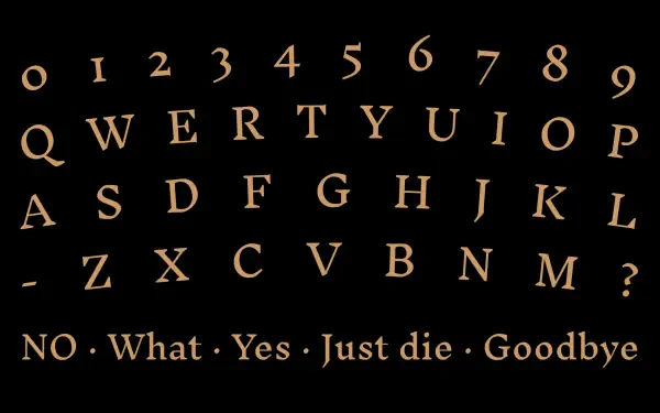 ouija board Qwerty text dark minimalist HD Desktop Wallpaper | Background Image