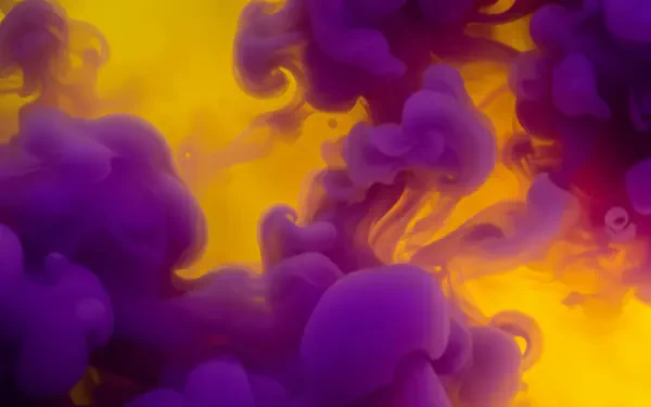 A vibrant 4K Ultra HD desktop wallpaper featuring swirling purple and yellow hues, evoking the dynamic essence of chemistry.